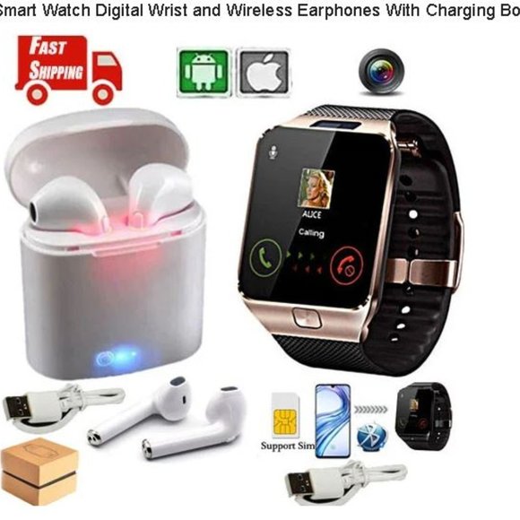 Smart Digital Wrist Watch; Wireless Earphones; Cha - Picture 1 of 3